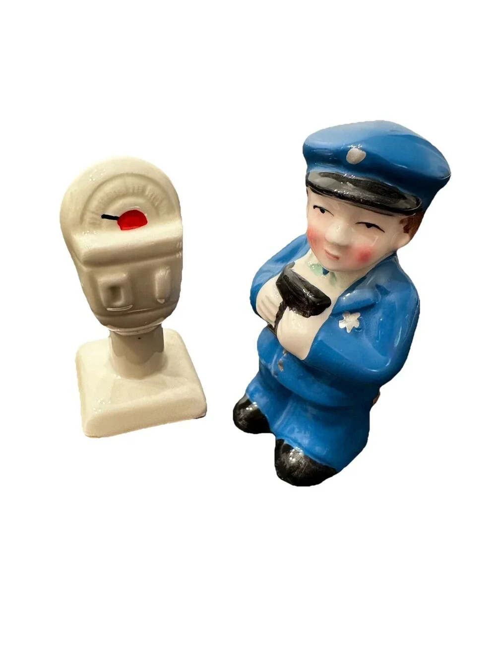 Vintage Norcrest Salt & Pepper Shaker Set Police & Parking Meter VGC